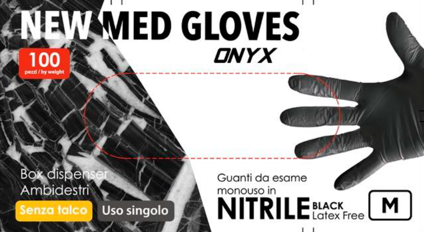 SGM Guanti Nitrile Neri 3.5gr. New Med Onyx 100pz